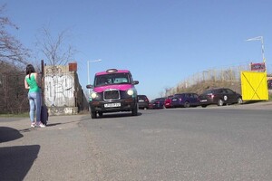 Sex in taxi - Czech babe gets into the hot taxi