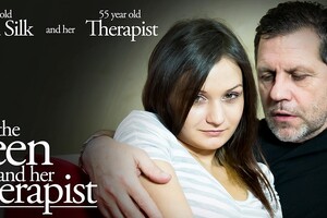55 year old therapist is fucking 18 year old Anina Silk in his office because she craves it so!
