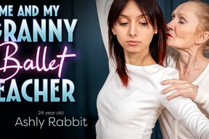 60 year old ballet teacher seduces 24 year old student Ashly Rabbit into a wild lesbian experience