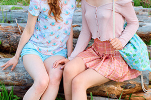 She Made Us Lesbians - Excited Cuties Give Cunnilinguses In The Meadow